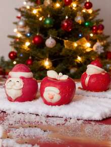 Moule en silicone en forme de pomme de Noël pour personnes âgées, fabriqué en matériau silicone, à utiliser