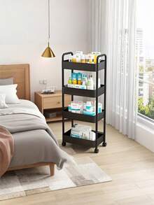 5层滚动收纳车，加厚管，坚固承重收纳箱，滚动收纳车，360度旋转，耐用塑料，承重能力强，适用于节日装饰，卧室，厨房