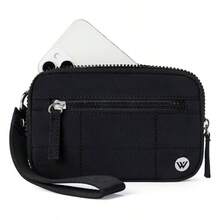 WESTBRONCO - portafolios acolchada de nailon para mujer, con 3 bolsillos con cierre, para viaje, tarjeta de crdito, organizador de telfono - Negro - - Ver 1