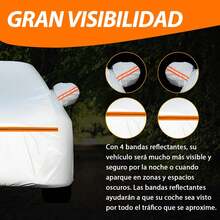Cubierta para Auto,Funda de Coche Exterior para Camionetas, Funda para Coche con Cremallera Antiarañazos, Lona para Auto Impermeable, Antipolvo,Antilluvia y Antiuv, Protege tu Coche de Arañazos - Plata - Ver 2