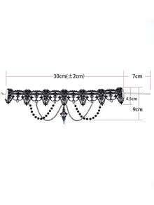 1Pc Gothic Dark Lace Neckring Necklace,Women's Jewelry For Daily Wear,Gift For Friends&Family,Halloween Lolita Accessory