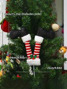 1 buc Crăciun Elf picior ramură inserții ornamente, decorațiuni ornament brad de Crăciun, Moș Crăciun și Crăciun Elf figurină picior, decor scenă, decor festivaluri, decor cameră, decor casă, decor birouri, decor petrecere tematică, decor Crăciun, picior de Crăciun