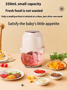 1pc 350ML Wireless Multifunctional Electric Food Processor, 40W Power, Silicone Gasket, Anti-Slip, Good Texture And Quality, Convenient. Home Food Processor, Cooking Assistant, Suitable For Baby Food Preparation And Cooking Ingredient Chopping
