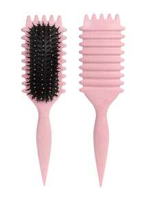 Hair brushes-EU+UK Spazzola per capelli ricci rosa - Unisex, Facilmente districante e crea ricci perfetti per tipi di capelli da 2A a 4C, Riduce l'effetto crespo, Uso doppio bagnato e asciutto, Essenziale da viaggio, Essenziale per lo styling, Acconciatura, Districante, Pettine, Spazzola per lo styling, Spazzola arricciante, Spazzola per bordi, Spazzola per capelli, Set di spazzole per capelli, Acconciatura, Spazzola arricciante, Spazzola districante, Spazzola per capelli da donna, Capelli, Viaggio, Prodotti per lo styling dei capelli, Strumenti per lo styling dei capelli, Salone di parrucchiere, Parrucchiere, Accessori per parrucchieri, Salone di parrucchiere, Attrezzature per lo styling dei capelli
