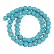1 件天然绿松石珠圆形 3/4/6/8/10/12/14/16 毫米手链项链 DIY 珠宝制作
