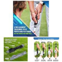Clip - On Grip Trainer, Swing Training Aid Improving Proper Hand Positioning - ĐEN + XÁM - Xem 1