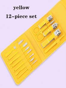 16pcs Professional Stainless Steel Manicure And Pedicure Set, Includes Nail Clipper, Scissor, Ear Pick And Travel Kit, Foot And Beauty Care Tools For Experts