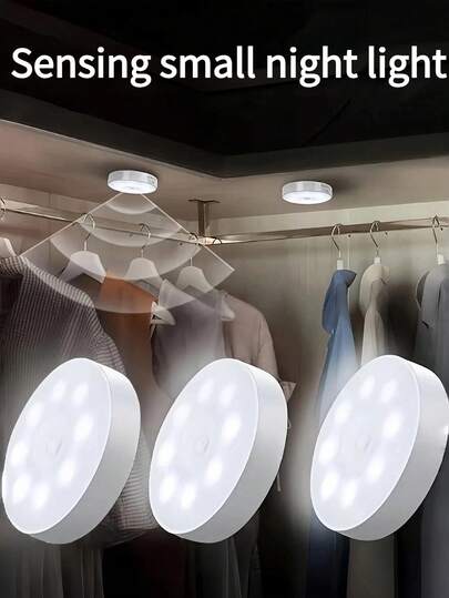 Pieces Of Warm White/Cold Wit Motion Sensing Night Lights Adjustable Brightness, Automatic On/Off, Perfect Bedside, Staircases, Under Cabinets Wardrobes, Bedroom