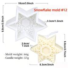 Molde de silicona con diseño de copos de nieve navideños para hacer velas, jabón artesanal, aromaterapia, yeso y resina. Kit de elaboración de velas para decoración del hogar y regalos