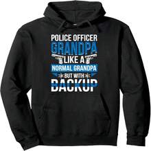Grandpa Of A Officer Funny Grandfather Pullover Hoodie - 黑11 - 查看 1