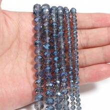 1 件电镀透明蓝色刻面水晶珠，时尚休闲闪亮水晶首饰制作 DIY 珠子，适用于手链项链首饰、时髦工艺品、手机吊饰、钥匙扣、装饰配件