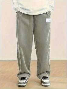 Tween Boy Casual Straight Leg Corduroy Wide Leg Pants, Spring & Autumn