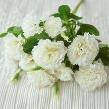 Pink Realistic Artificial Flowers Carnation Fake For Photo Props Family Party Home Decoration Bridal Wedding Bouquet Decoration - A - 查看 2