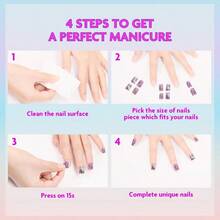 Townley Girl 96 piezas GlitterGlamup and Metallic PressOn Nails Set para niños con prepegamento Kit de puntas de uñas accas de cortura completa ideal para alos - Rosa - Ver 7