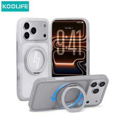 Koolife TPU磁吸手机壳，360度旋转，单件装，兼容 17 Pro，2.5mm厚背板，PC+TPU材质，精准开孔，亲肤磨砂防滑防汗，摄像头凸起保护，兼容 13/13 Pro/13 Pr、14/14 Pro/14 P、15/15 Plus/15 Pro/15 X、16/16 Plus/16 Pro/16 Pro Max/16e，春季生日礼物