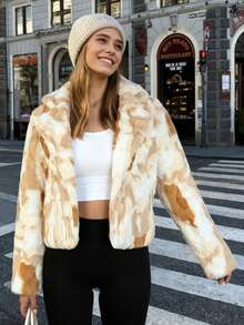 Women's Elegant Long Sleeve Turndown Collar Button Fleece Casual Street Minimalist Regular Jacket, Autumn/Winter