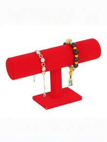 1 pièce Support d'affichage de bijoux, support de collier en forme de T, support de bracelet, support de montre-bracelet, convient pour l'organisation à la maison, la boutique ou l'exposition de bijoux, sans alimentation électrique, conception anti-emmêlement, présentation élégante, fermeture, placement de bureau durable, rangement , tour à bijoux haut de gamme