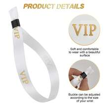100pcs/10pcs Identification Wristbands, Event Party Wedding Bracelets, Bar Party Race Woven Labels, VIP Check-In Woven Labels, Wristbands, Sports Wristbands, VIP Wristbands, Party Wristbands, Fabric Wristbands, Event Armbands, Music Festival Exhibition Holiday Supplies, Black And Gold VIP Wristbands, Event Party Bracelets, Wedding Holiday, Christmas, Halloween Identification Wristbands - Multicolor - View 6