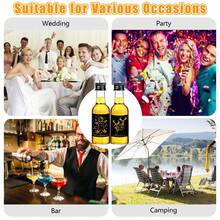 36/4pcs 0.85oz-1.7oz Mini Christmas Liquor Bottle,Beverage Dispensing Bottle,Clear Plastic Bottle,With Black,Golden And Silvery Lids,And With 9 Different Patterns Christmas Labels,Such As Elk, Ball, Christmas Tree, Snowflake And So On,Suitable For Christmas,Birthday Party,Wedding Decoration.