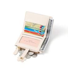 New Korean Cute Floral PU Leather Short Wallet Student Coin Purse Card Holder Zipper Pouch For Women Wallet Mini Wallet Purse Wallet Small Wallet Cute Wallet Card Wallet Coin Wallet