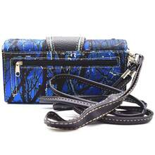 Camouflage Crown Buckle Western Concealed Carry Purse Floral Sparkle Country Handbag Women Shoulder Bag Crossbody Wallet Set - Màu xanh lam - Xem 9