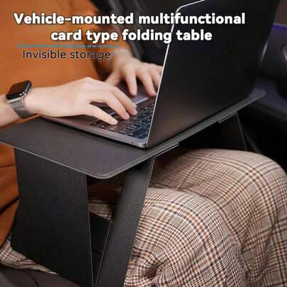 Bandeja de mesa dobrável compacta e versátil para carro, ideal para jantar, escritório e maquiagem - Bandeja de comida para carro, mesa dobrável para escritório, mesa para laptop, porta-copos, interior do carro - Universal Car