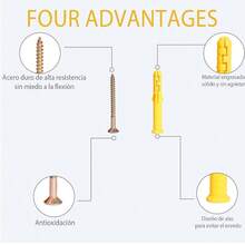 270 piezas Anclajes y Tornillos, taquetes para concreto con 5 tamaos, Juego de Anclajes y Tornillos para Panel de Yeso, Aplicable a Persianas y Muebles - inicial - Ver 4
