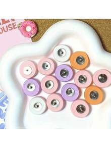 15 Pieces Of Decorative Pushpins, Donut-Shaped Pushpins, Suitable For Photo Walls, Feature Walls, Whiteboards, Cork Boards, Maps, Bulletin Boards, Offices Or Homes,Educational Supplies - Multi-Functional Doughnut-Style Paper Clips