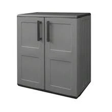 Armario resina bajo  68x37x84 cm. color gris oscuro. - Gris - Ver 1