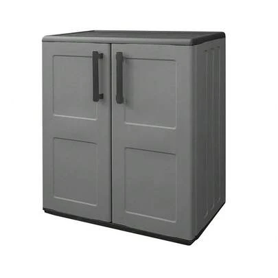 Mobile basso in resina, 68x37x84 cm. Grigio scuro.