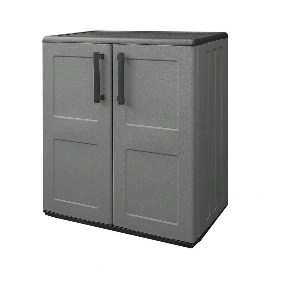 Armario resina bajo  68x37x84 cm. color gris oscuro. - Gris - Ver 1