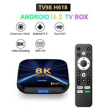 A Android 14 Smart TV Box Allwinner H313 Supports 4G 5G Dual Wifi6 HD 8K Media Player TV Box Voice Control Family Gatherings And Entertainment - Black - View 2