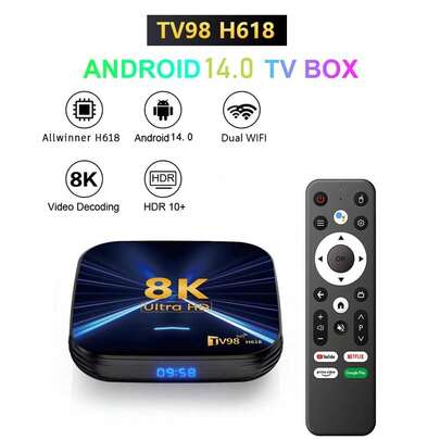 A Android 14 Smart TV Box Allwinner H313 Supports 4G 5G Dual Wifi6 HD 8K Media Player TV Box Voice Control Family Gatherings And Entertainment