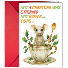 Zestaw 5 uroczych, kreskówkowych kartek świątecznych z kopertami