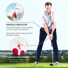 Grip Trainer Glove Beginner - Friendly Swing Training Aid Proper Fundamentals Guide Markings Right Grip, Position, And Swing Eliminate Slice Hook - Nam cỡ lớn + trái - Xem 6