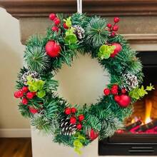 Weihnachtskränze Dekorationen, Schleifen Dekor Kränze, Feiertags-Dekorative Kränze, Innen Weihnachtsdekoration, Thanksgiving Dekoration, Außen Weihnachtsdekoration, Große Weihnachtskränze, Saisonale Dekorationen, Feiertags-Dekorationen, Herbst/Winter Stil, Geeignet für Innen-/Außendekoration, für Kamin, Wandakzente und Weihnachtsdekorationen Zuhause Weihnachtsdekoration Raumdekoration