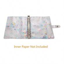 Journal Binder Cover A5 Plastic Planner Cover Notebook Binder Refillable Notebook 6. U201Dx9.2u201D Round - Ring Planner Pages Inner Paper Not Included - 五彩紙屑-粉紅色 - 查看 5