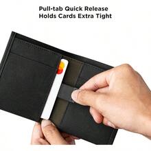 Ark Bifold Cash Wallet u2013 portafolios minimalista con bolsillo frontal para hombre, uso diario, cierre magntico para , Negro -, Medium - Negro - - Ver 6