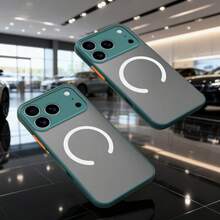 Hadaasi 1 件深绿色兼容 Magsafe 磁性磨砂皮肤感觉防指纹鹰眼全相机镜头半透明亚克力硬背硅胶软边果冻按钮可拆卸超薄手机壳兼容三星 S25 Ultra S24 S23 Ultra A06 A16 A56，无线充电防震外壳兼容 Apple 17 Air 17 Promax 16 15 14 13 12 11 Pro Max Pro Plus 7 8 SE 7P 8P X 16e - 深綠色 - 查看 2