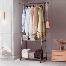 Perchero De Ropa Multifuncional Con Ruedas Rack Organizador De Clóset Abierto Con 2 Estantes Inferiores Exhibidor Móvil Para Recámara Y Boutique Estilo Minimalista Color Negro - Negro - Ver 4