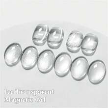 Mtssii 2瓶超亮磁性指甲油，果冻冰透明猫眼效果，LED可卸甲油胶，持久美甲用品，易于涂抹，沙龙美甲，DIY美甲UV LED灯油 - 彩色 - 查看 6