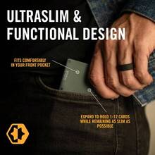 Cartera minimalista delgada para hombre, bolsillo frontal con bloqueo RFID - Oilva mate - Ver 2