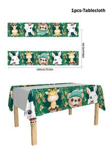 100 Stücke Einweggeschirrset mit Wald-Süßes-Haustier-Thema, einschließlich 7-Zoll-Papiertablett, 9-Zoll-Karton, 9-Unzen-Becher, Servietten, geeignet für tägliche Zusammenkünfte, Geburtstagsfeiern, Brautpartys, Babypartys, Clubs, Hochzeiten, Teepartys, Picknicks, Ausflüge im Freien