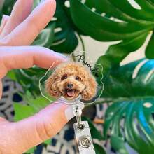 Custom Pet Portrait Badge Reel, Cat Dog Photo Badge Reel, Nurse Badge Reel, Photo Badge Reel, Retractable Badge Holder, ID Badge Buddy