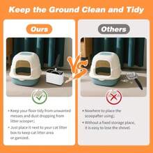 Universal Cat Litter Scoop Holder Stainless Steel Kitty Litter Scooper Caddy For Litter Box Durable Scoop Stand Metal Trash Container Suitable For Most Metal And Plastic Waste Scoops - 銀色 - 查看 6