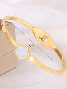 两件套不锈钢罗马数字优雅奢华手链戒指套装，情人节礼物 - 鋼色3 - 查看 8