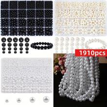 1 Box Of 24 Compartments, Approx. 1910pcs Multi-Color Faux Pearl Bead Set, 4 Sizes, Suitable For Jewelry & Bracelet DIY