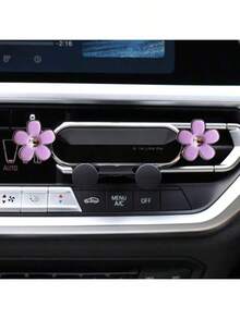 Soporte para teléfono de coche, diseño de clip de ventilación con flor, montaje horizontal y vertical en la rejilla de ventilación, estable y bloqueo automático, universal para navegación de coche - Unitalla - Ver 11