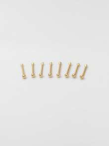 2pcs 925 Sterling Silver Ear Sticks, Women's Gold Stud Earrings Sleep Without Taking Them Off, Hypoallergenic Earrings Set - Smooth Ear Sticks - View 14