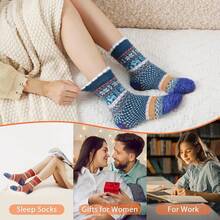 SISOSOCK 5 Pairs Fuzzy Soft Cozy Fluffy Socks Women, Casual Thick Plush Comfy Sleep Socks, Warm Winter Gifts Women - 多色動物-1 - 查看 6